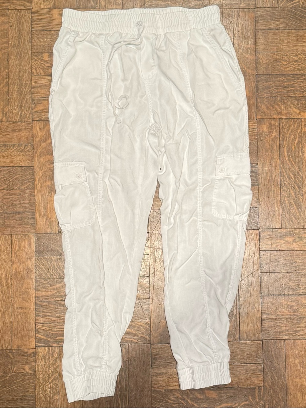 Neiman Marcus White Joggers Cargo Lightweight Pants SZ Large